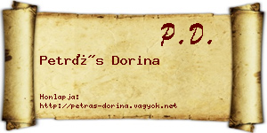 Petrás Dorina névjegykártya