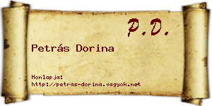 Petrás Dorina névjegykártya